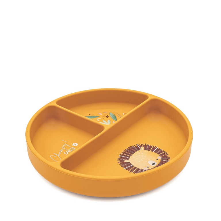 Assiette avec ventouse en silicone - Chompy le lion