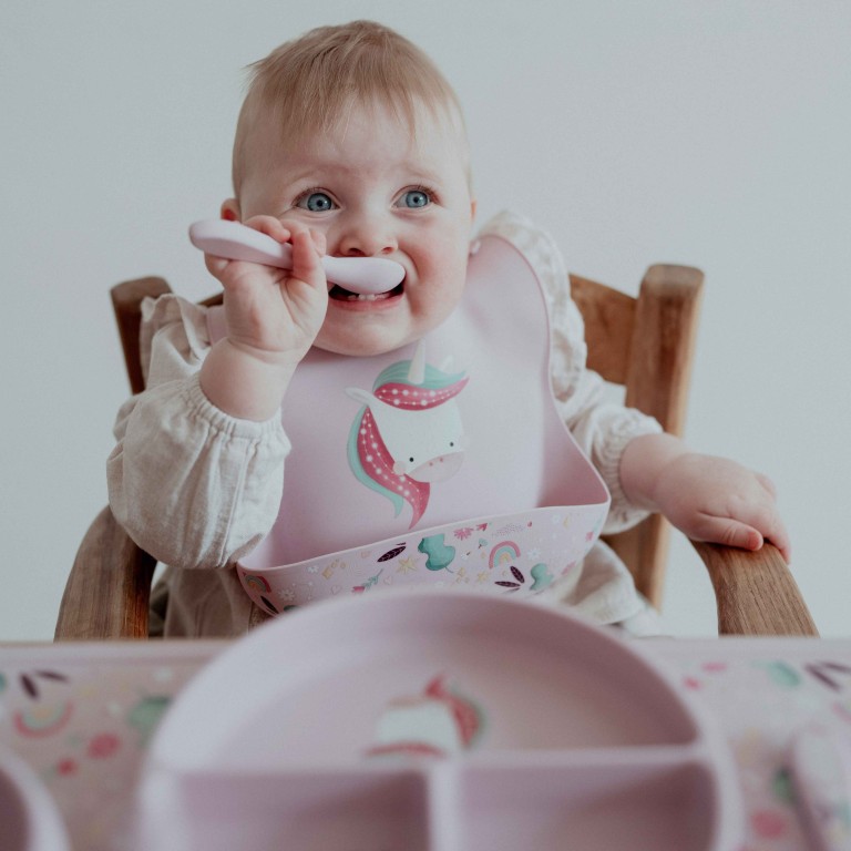 Assiette avec ventouse en silicone - Sparkly la licorne