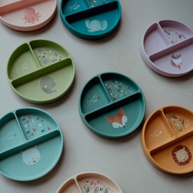 Assiette avec ventouse en silicone - Sparkly la licorne