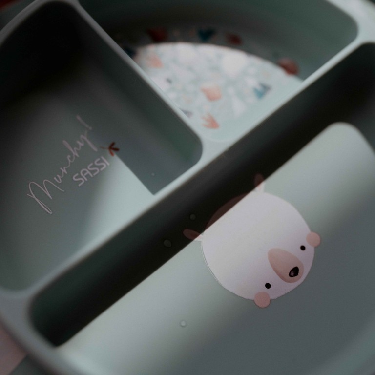 Piatto con ventosa in silicone - Orso Munchy