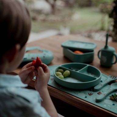 Assiette avec ventouse en silicone - Munchy l’ours