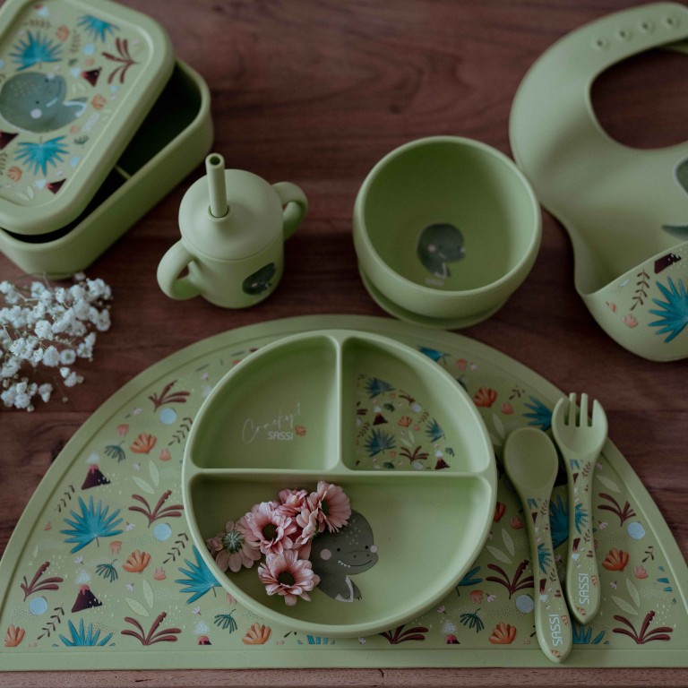 Bol avec ventouse en silicone - Cracky le dinosaure