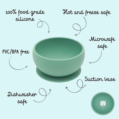 Bol avec ventouse en silicone - Munchy l’ours
