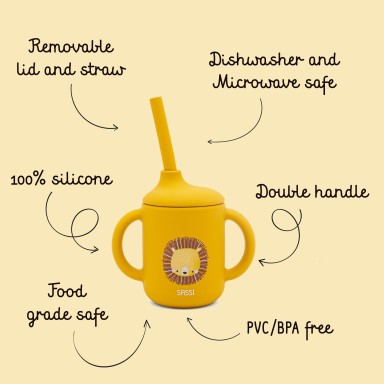 Tasse d'apprentissage en silicone - Chompy le lion