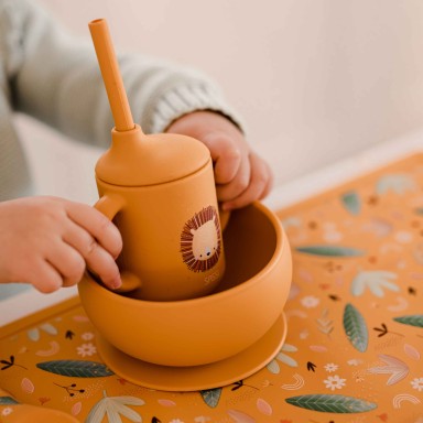 Tasse d'apprentissage en silicone - Chompy le lion
