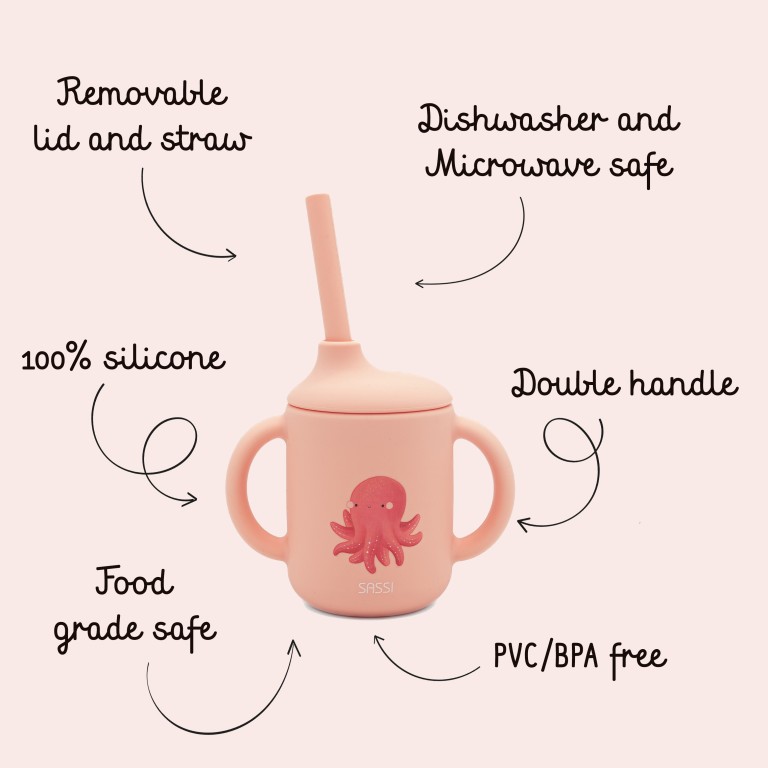 Silicone Straw Cup - Slurpy the Octopus