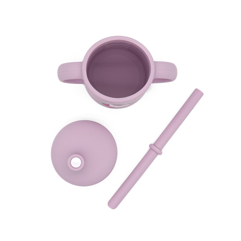 Bicchiere con cannuccia in silicone - Unicorno Sparkly