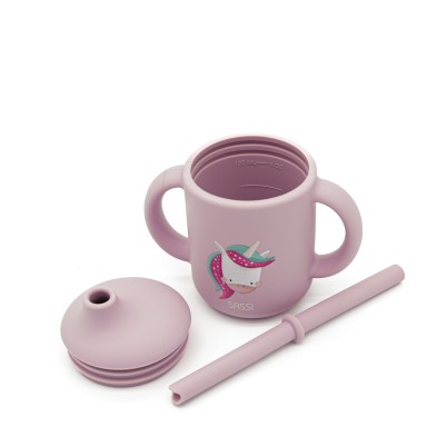 Tasse d'apprentissage en silicone - Sparkly la licorne