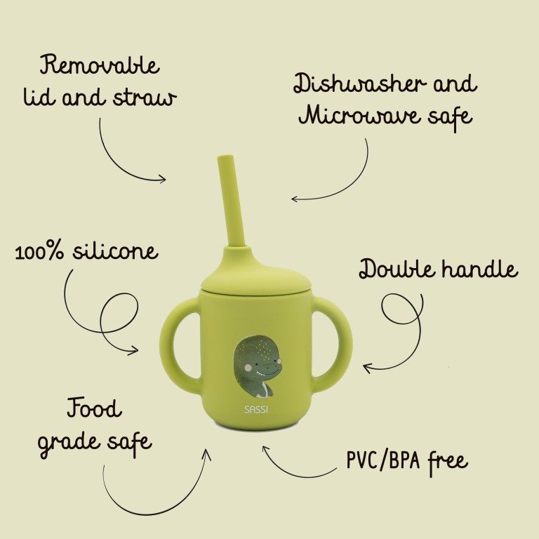 Silicone Straw Cup - Cracky the Dinosaur
