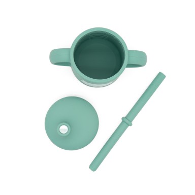 Bicchiere con cannuccia in silicone - Orso Munchy