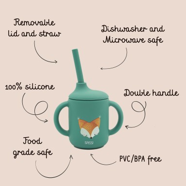 Silicone Straw Cup - Crunchy the Fox