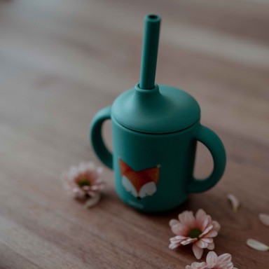 Silicone Straw Cup - Crunchy the Fox