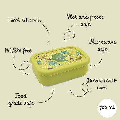 Porta merenda in silicone - Dinosauro Cracky