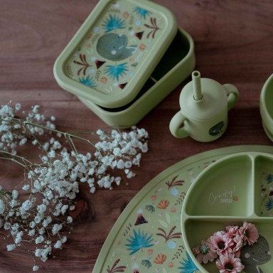 Porta merenda in silicone - Dinosauro Cracky