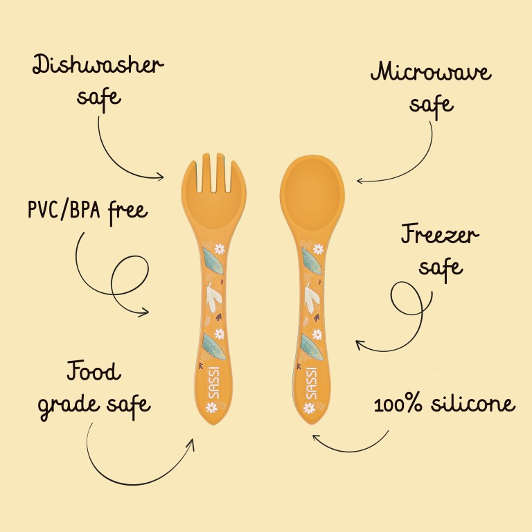 Couverts en silicone - Chompy le lion