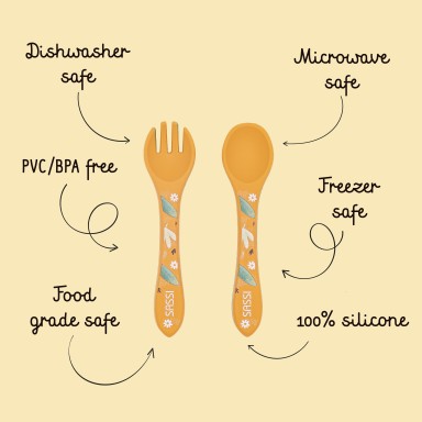 Couverts en silicone - Chompy le lion