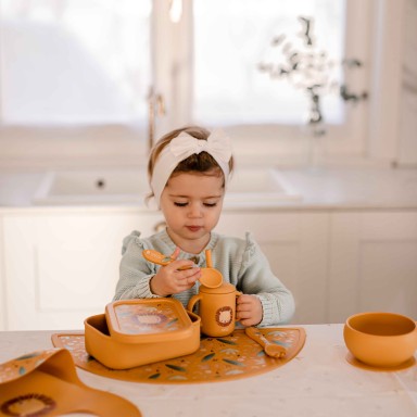 Couverts en silicone - Chompy le lion