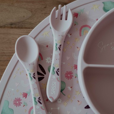 Couverts en silicone - Sparkly la licorne
