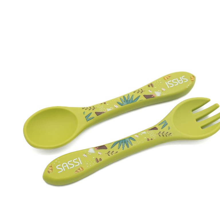 Posate in silicone - Dinosauro Cracky