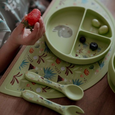 Posate in silicone - Dinosauro Cracky