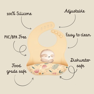 Silicone Bib - Gnawy the Sloth