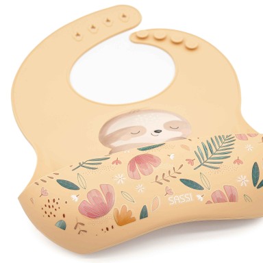 Bavoir en silicone - Gnawy le paressaux