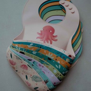 Bavoir en silicone - Crunchy le renard