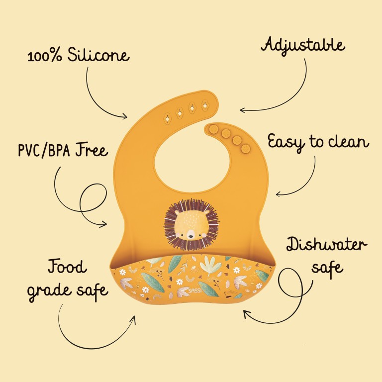 Bavoir en silicone - Chompy le lion