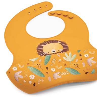 Bavoir en silicone - Chompy le lion