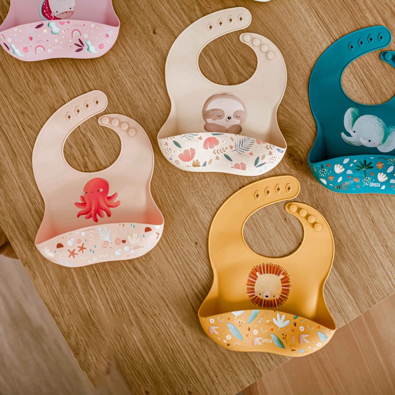 Bavaglino con tasca in silicone - Leone Chompy