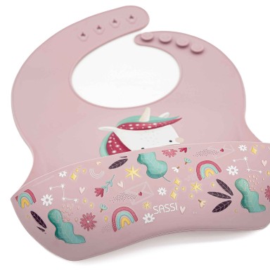 Bavoir en silicone - Sparkly la licorne