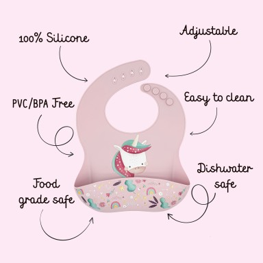 Bavoir en silicone - Sparkly la licorne