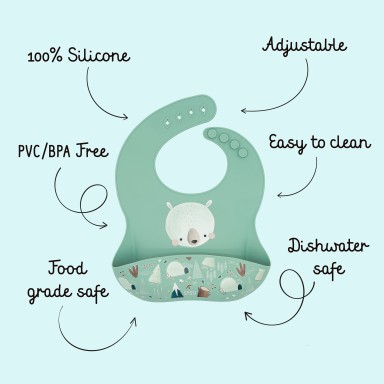 Bavoir en silicone - Munchy l’ours