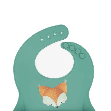 Bavoir en silicone - Crunchy le renard