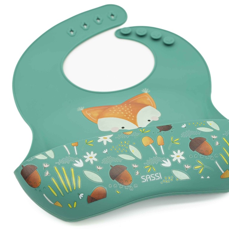 Bavoir en silicone - Crunchy le renard