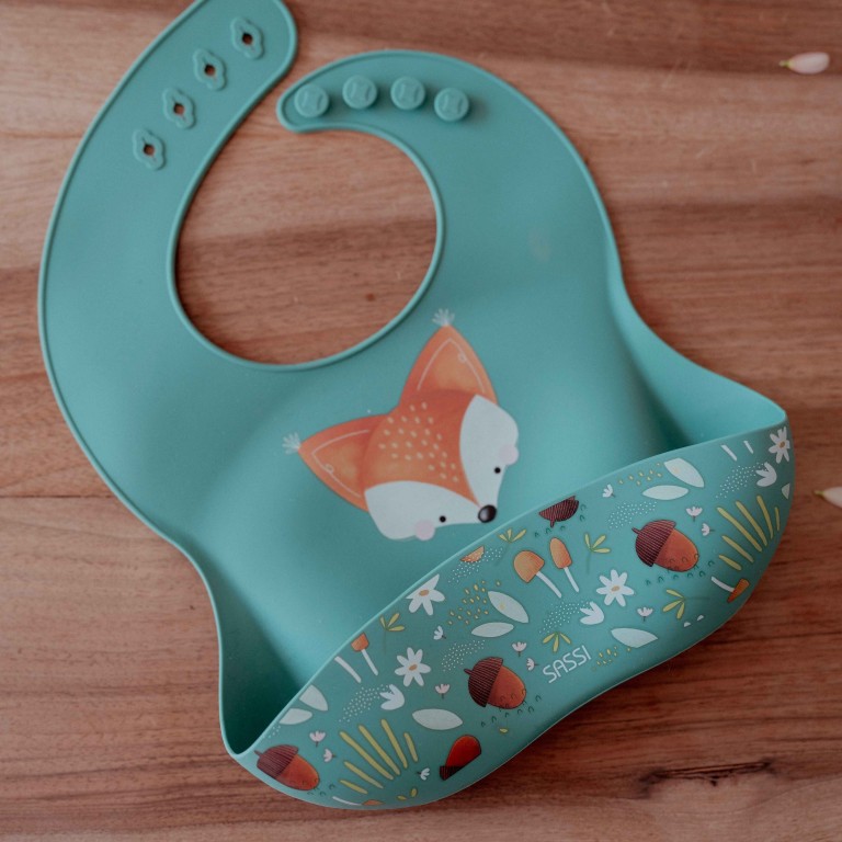 Bavoir en silicone - Crunchy le renard