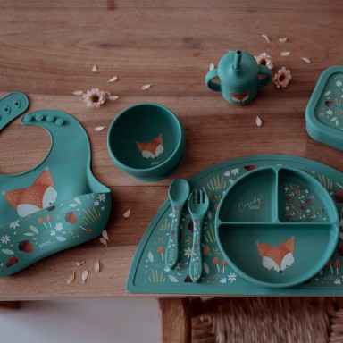 Bavoir en silicone - Crunchy le renard