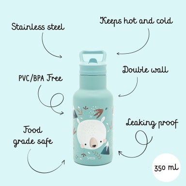 Gourde isotherme en inox 350 ml - Munchy l’ours