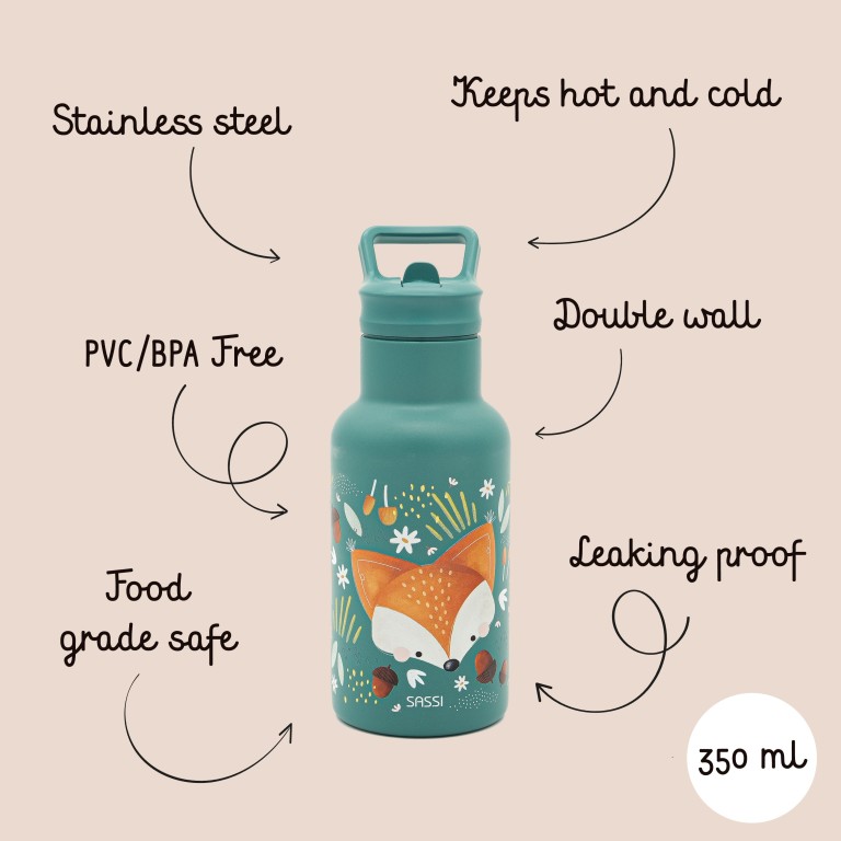 350 ml Vacuum Insulated Steel Bottle - Crunchy the Fox