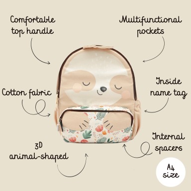A4 size Junior Backpack - Gnawy the Sloth
