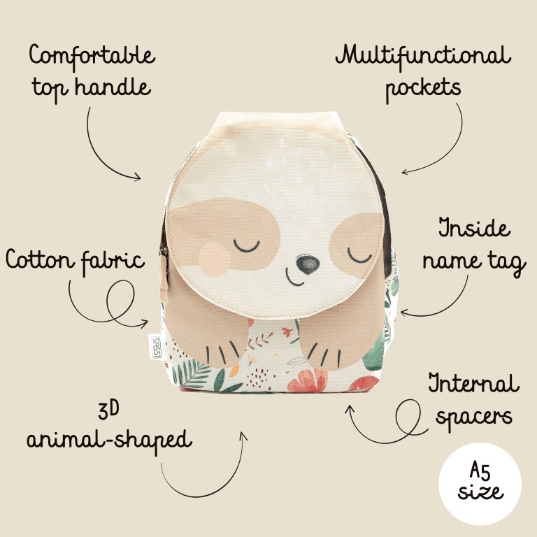 A5 Mini Backpack - Gnawy the Sloth