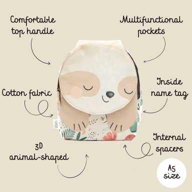 Mini sacs à dos A5 - Gnawy le paresseux