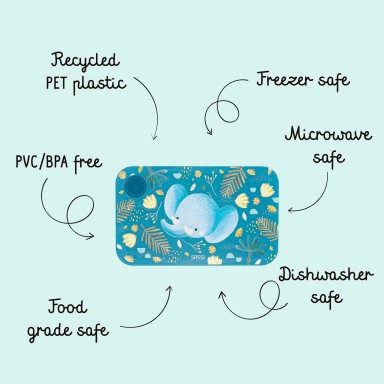 Boîte à goûter en plastique recyclé - Chewy l’éléphant