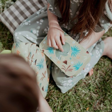 Boîte à goûter en plastique recyclé - Cracky le dinosaure