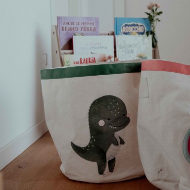 Panier de rangement pour jouets - Cracky le dinosaure
