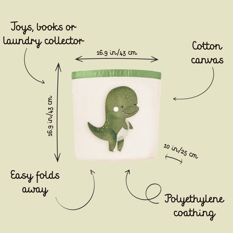 Panier de rangement pour jouets - Cracky le dinosaure