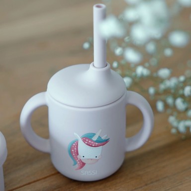 Tasse d'apprentissage en silicone - Sparkly la licorne