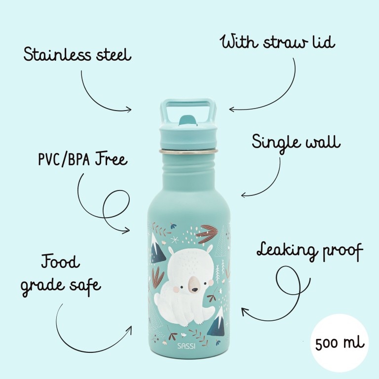 500 ml Stainless Steel Bottle - Munchy the Bear