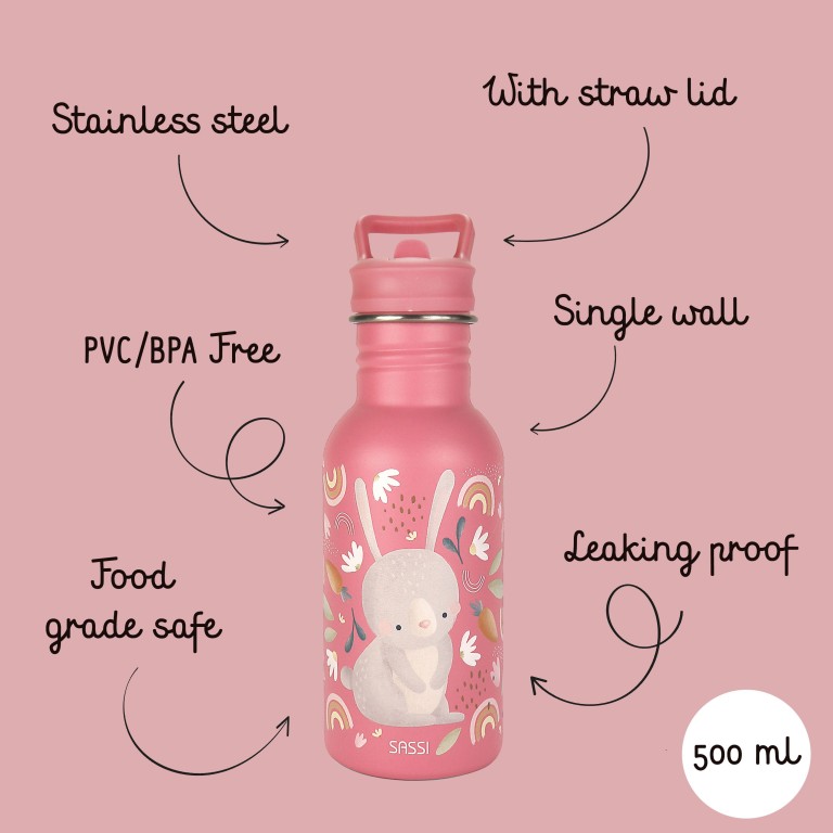 Borraccia in acciaio inox da 500 ml - Coniglietta Fluffy