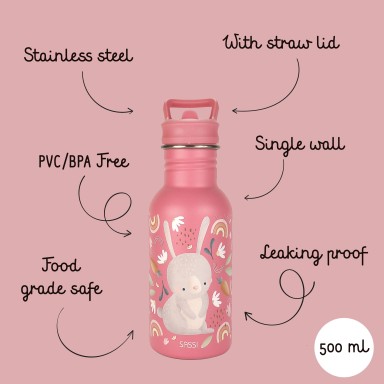 Borraccia in acciaio inox da 500 ml - Coniglietta Fluffy